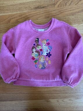 Disney Girls Pink Princess Crewneck Sweatshirt